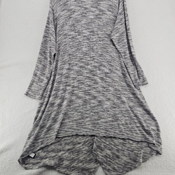 Torrid Sharkbite Duster Sweater Womens 5 Marled Gray Knit Cardigan Long Sleeve - Picture 9 of 10